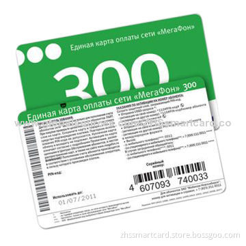 PVC prepaid card